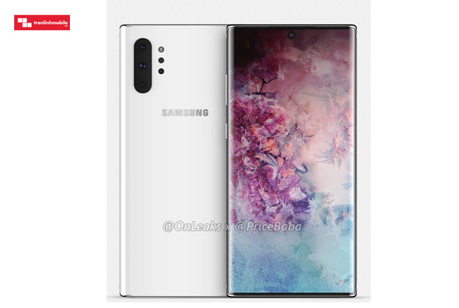 Ảnh render mới của Galaxy Note 10 Pro với màn hình "cực đại"