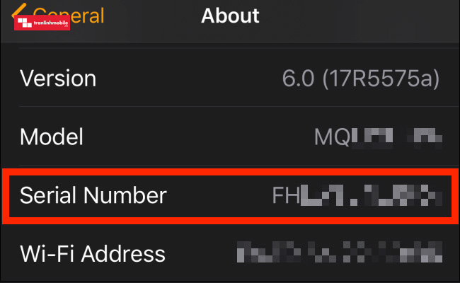 Cách tra số series và số IMEI trên Apple Watch