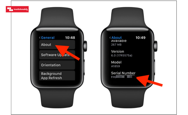Cách tra số series và số IMEI trên Apple Watch