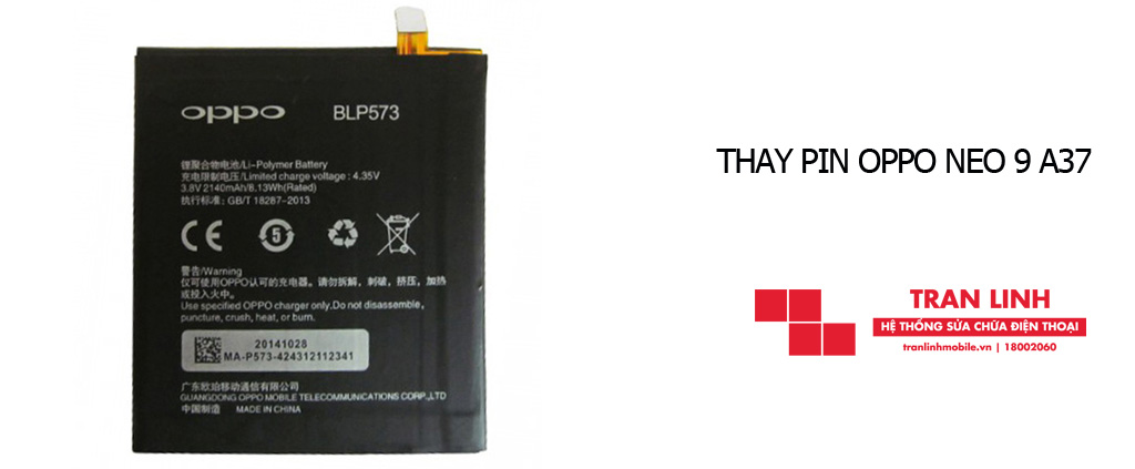 Thay pin Oppo Neo 9 A37