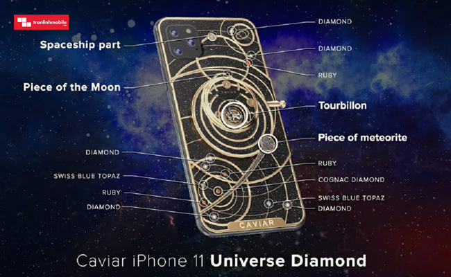iphone 11 có phiên bản nạm đá thiên thạch, đá kim cương giá 1 tỷ