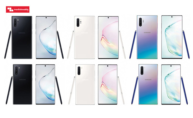 các phiên bản màu sắc của galaxy note 10, note 10+